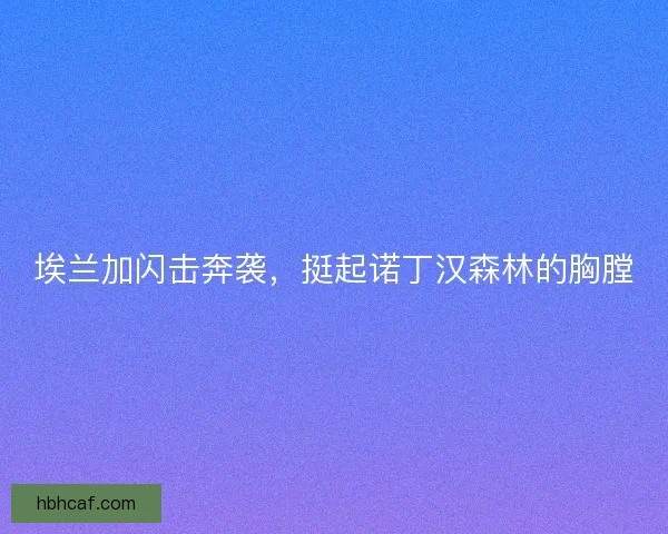 埃兰加闪击奔袭，挺起诺丁汉森林的胸膛
