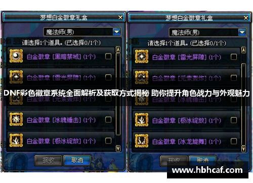 DNF彩色徽章系统全面解析及获取方式揭秘 助你提升角色战力与外观魅力